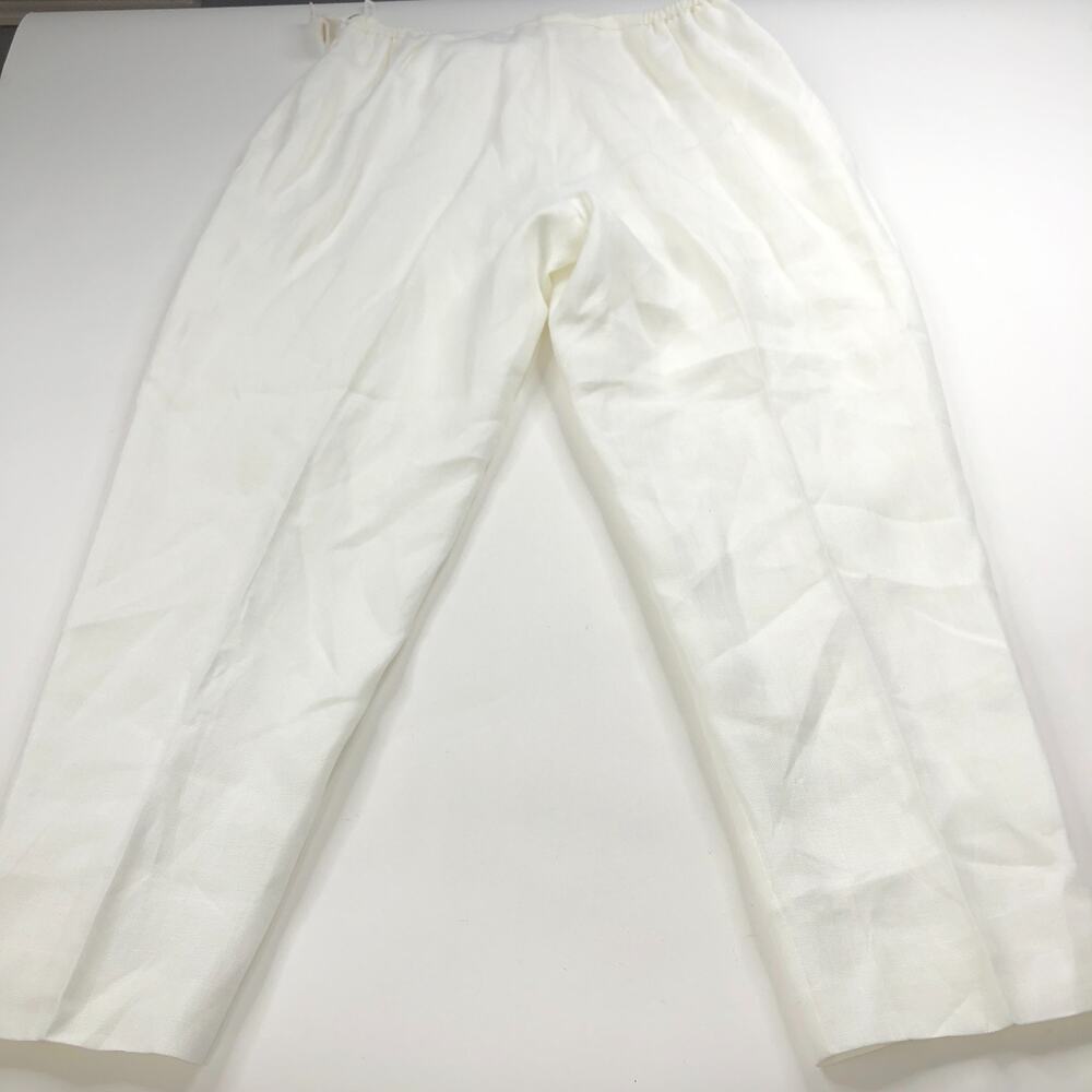 Talbots Irish Linen NEW Plus 18W (Fit 36W 30L) High Rise Straight Pants White